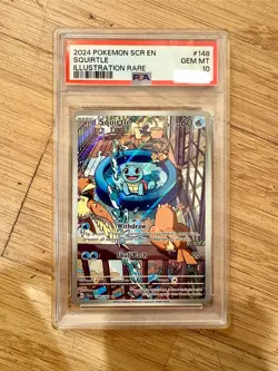 Squirtle 148/142 Stellar Crown Illustration Rare PSA 10 GEM MINT Pokemon Starter - Image 1