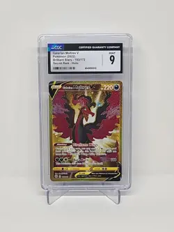 Galarian Moltres V 183/172 Swsh09: Brilliant Stars Holo CGC 9 Pokemon TCG 2022 - Image 1