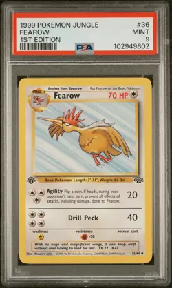 1999 POKEMON JUNGLE 1ST ED #36 FEAROW PSA 9 - Image 1