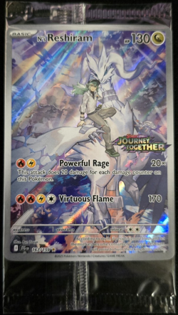 Pokemon N's Reshiram 167/159 Sv09: Journey Together Holo Box Topper Promo Sealed - Image 1