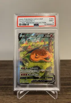 Pokemon Charizard V UPC Black Star Promo Holo SWSH260 PSA 9 - Image 1