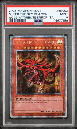 2023 YU-GI-OH! LC01-LEGEND COLL: 25TH ANV ED #EN002 SLIFER THE SKY DRAGON PSA 9 - Image 1