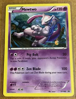 Pokemon TCG Mewtwo XY Black Star Promos Holo Card XY100 - Image 1