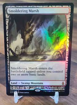 MTG FOIL Smoldering Marsh Zendikar Expeditions NM MINT Magic the Gathering Card - Image 1