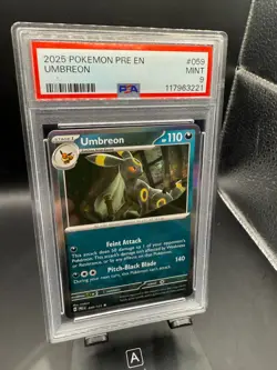 2025 Pokemon Prismatic Evolutions # 059 Umbreon Holo PSA 9 Card MINT! Free Ship! - Image 1