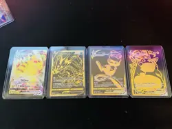 Pokemon TCG Lot of 4 VMAX and V Gold Cards Ultra Rare Plus Pikachu VMAX NM - Image 1