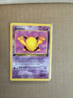 Pokemon Card 1st Edition Drowzee Vintage WOTC 54/82 Team Rocket NM-Mint - Image 1