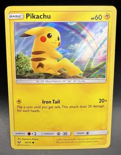 Pikachu 28/73 Holo Shining Legends 2017 Pokemon Card TCG - Image 1
