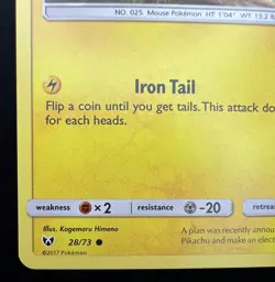 Pikachu 28/73 Holo Shining Legends 2017 Pokemon Card TCG - Image 5