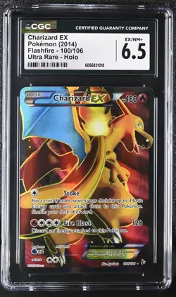 CGC 6.5 Charizard EX 2014 Flashfire 100/106 Ultra Rare Holo Pokemon Card - Image 1