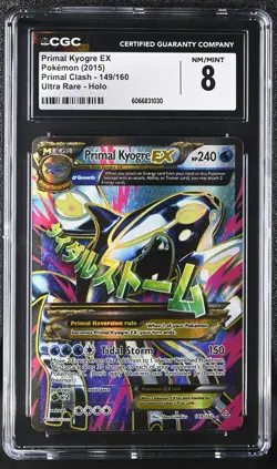 CGC 8 Primal Kyogre EX 2015 Primal Clash 149/160 Ultra Rare Holo Pokemon Card - Image 1