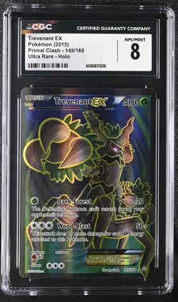 CGC 8 Trevenant EX 2015 Primal Clash 145/160 Ultra Rare Holo Pokemon Card - Image 1
