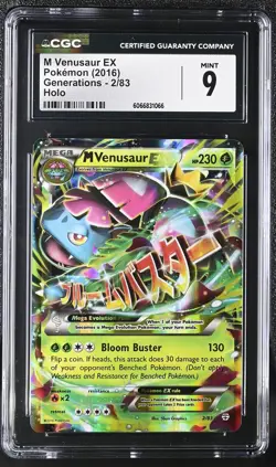 CGC 9 MINT M Venusaur EX 2016 Generations 2/83 Holo Pokemon Card - Image 1