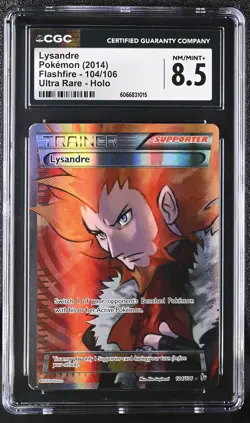 CGC 8.5 Lysandre 2014 Flashfire 104/106 Ultra Rare Holo Pokemon Card - Image 1