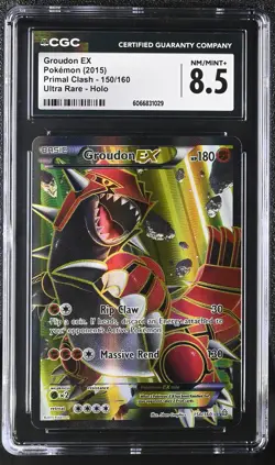 CGC 8.5 Groudon EX 2015 Primal Clash 150/160 Ultra Rare Holo Pokemon Card - Image 1