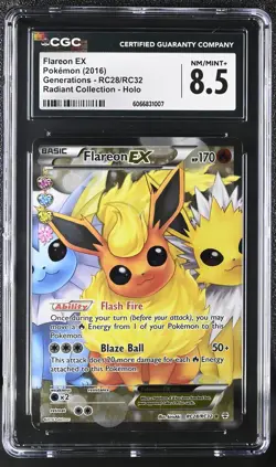 CGC 8.5 Flareon EX Generations RC28/RC32 Radiant Collection Holo Pokemon Card - Image 1