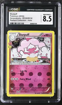 CGC 8.5 Slurpuff 2016 Generations RC20/RC32 Radiant Collection Holo Pokemon Card - Image 1