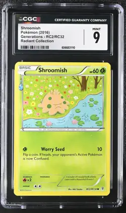 CGC 9 MINT Shroomish 2016 Generations RC2/RC32 Radiant Collection Pokemon Card - Image 1