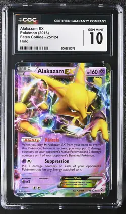 CGC 10 GEM MINT Alakazam EX 2016 Fates Collide 25/124 Holo Pokemon Card - Image 1