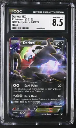 CGC 8.5 Darkrai EX 2016 BREAKpoint 74/122 Holo Pokemon Card - Image 1