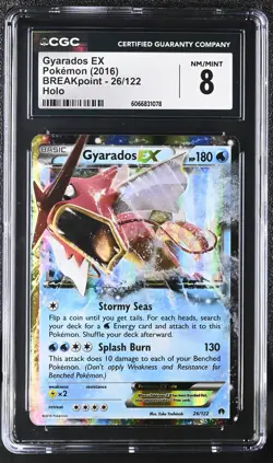 CGC 8 Gyarados EX 2016 BREAKpoint 26/122 Holo Pokemon Card - Image 1