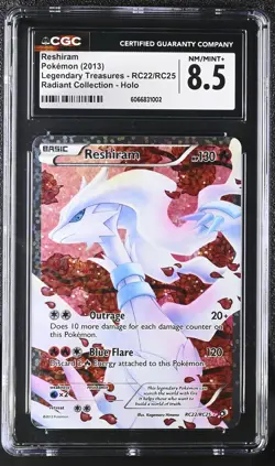 CGC 8.5 Reshiram Legendary Treasures RC22/RC25 Radiant Collection Pokemon Card - Image 1