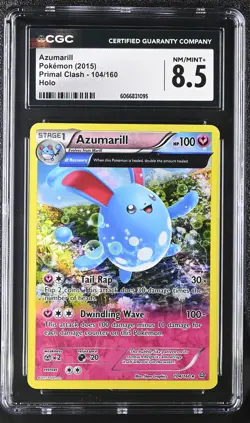 CGC 8.5 Azumarill 2015 Primal Clash 104/160 Holo Pokemon Card - Image 1