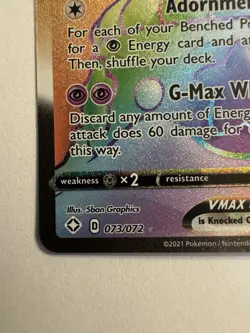 Pokemon Card - Alcremie VMAX Shining Fates 073/072 Secret Rare SWSH Rainbow Holo - Image 4