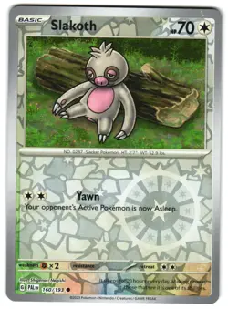 Slakoth 160/193 Reverse Holo SV02: Paldea Evolved Pokemon TCG - Image 1