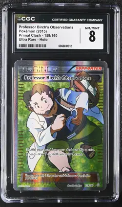 CGC 8 Professor Birch's Observations Primal Clash 159/160 Ultra Rare Pokemon - Image 1