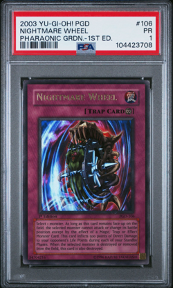 PSA 1 - POP 1 ON REPORT! 2003 YuGiOh Pharaonic Guardian Nightmare Wheel #PGD106 - Image 1