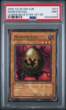 PSA 9 - MINT 2002 YUGIOH LOB LEGEND OF BLUE EYES WHITE DRAGON 1ST ED MONSTER EGG - Image 1