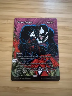 Savage Beating (Borderless) - Marvel Eternal-Legal (MAR) - MTG - NM - Image 1