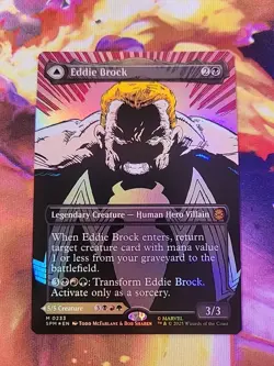WOTC Marvel's Spider-Man Eddie Brock (0233) (Borderless) (MR) (Foil) NM - Image 1