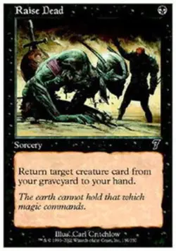 1x Raise Dead - Foil Moderate Play, English 7th Edition MTG Magic - Image 1