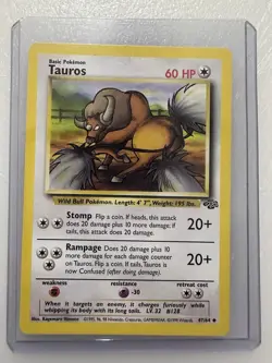 Pokemon TCG Tauros Jungle 47/64 Regular Unlimited Uncommon - Image 1
