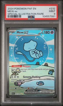 2024 POKEMON PAF EN-PALDEAN FATES SPECIAL ILLUSTRATION RARE #232 MEW EX PSA 9 - Image 1