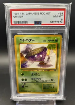 1997 Japanese Pokemon Pocket Monster Rocket Grimer Banned Art PSA 8 NM-MT - Image 1