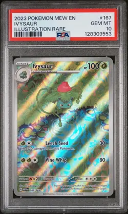2023 POKEMON MEW EN-151 167 IVYSAUR ILLUSTRATION RARE - PSA 10 - Image 1