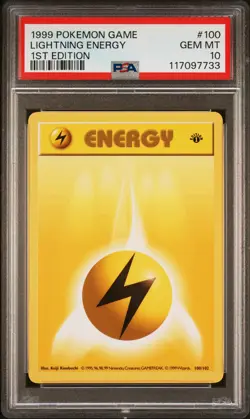 1999 POKEMON BASE SET 1ST EDITION #100 LIGHTNING ENERGY PSA 10 - Image 1