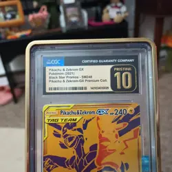Pokemon Pikachu & Zekrom GX Tag Team Holo 2021 BLACK STAR PROMO CGC 10 PRISTINE - Image 3