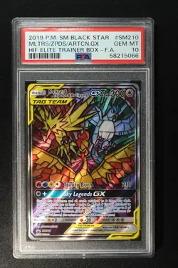 Moltres & Zapdos & Articuno GX - SM210 - Black Star Promo - Pokemon PSA 10 - Image 1