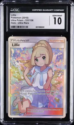 2018 POKEMON ULTRA PRISM ULTRA RARE HOLO #151 LILLIE CGC 10 - Image 1