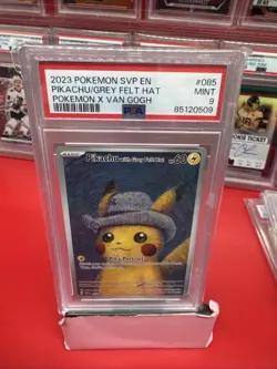 2023 Pokemon Promo S&V Black Star Pikachu with Grey Felt Hat x Van Gogh PSA 9 - Image 1