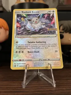 Pokemon TCG Radiant Eevee SWSH230 Black Star Promo Pokemon Go Holo - Image 3