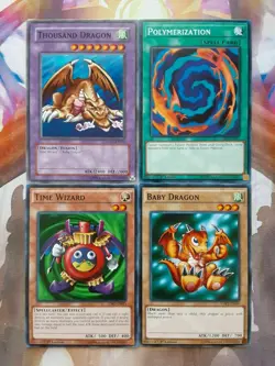 Yugioh Set Thousand Dragon Baby Dragon Time Wizard Polymerizatio **HOT** + Bonus - Image 1
