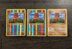 2016 Pokemon TWO Reverse Holo Foil and Base Card - Diglett 55/108 - Image 1