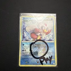 Pokemon Card - Delibird Crosshatch League Promo HGSS 39/123 Reverse Holo - Image 3