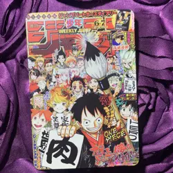 Monkey D. Luffy ONE PIECE + Tanjiro Kamado JUMP MANGA Waifu Anime Holo Card - Image 1