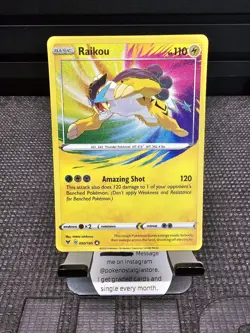 050/185 Raikou | Amazing Rare Holo Card Pokemon TCG Sword & Shield Vivid Voltage - Image 1